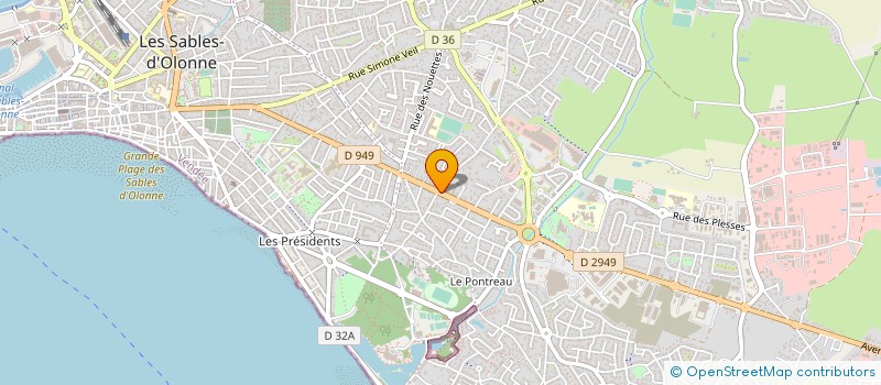 localisation de l'entreprise LITTORAL FERMETURES 85 à LES SABLES D'OLONNE