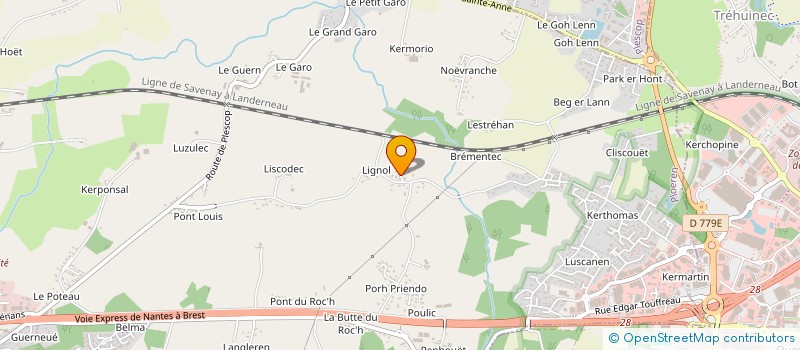 localisation de l'entreprise LITTORAL PLATRERIE à PLOEREN