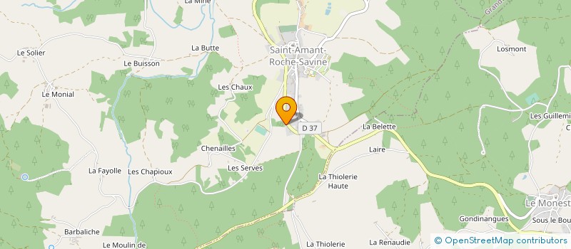 localisation de l'entreprise LIVRADOIS CHALEUR BOIS à SAINT-AMANT-ROCHE-SAVINE