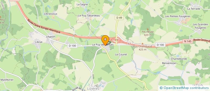 localisation de l'entreprise LIZIERES TRANSPORTS LUCAT à LIZIERES