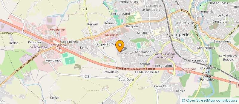 localisation de l'entreprise LKV IMMO  QUIMPERLE