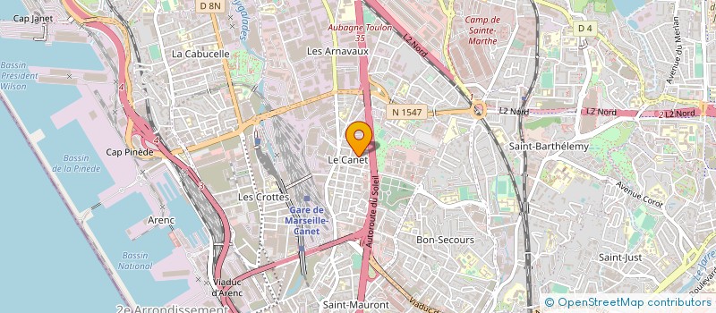 localisation de l'entreprise LM COUVERTURE BARDAGE à MARSEILLE