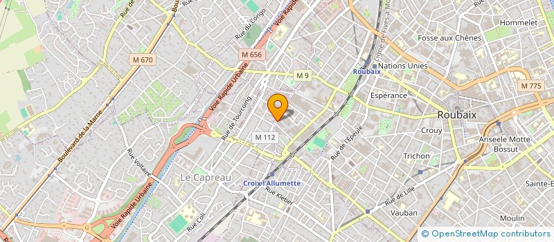 localisation de l'entreprise LM DIFFUSION à ROUBAIX