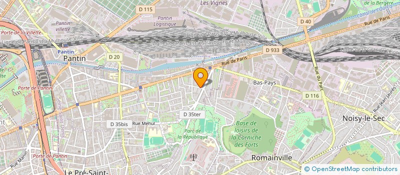 localisation de l'entreprise LM ELEC à PANTIN