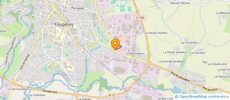 localisation de l'entreprise LM MOTOCULTURE à FOUGERES