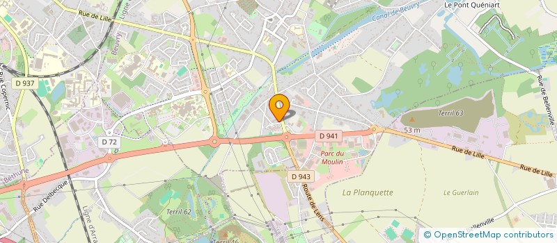 localisation de l'entreprise LM TRANSPORTS  BEUVRY