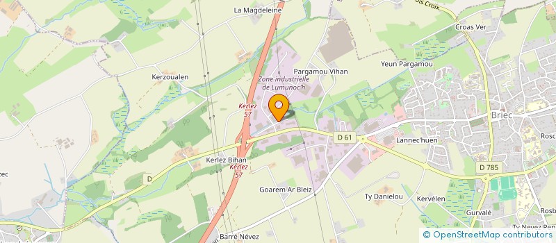 localisation de l'entreprise LMFK CHARPENTE/MENUISERIE  BRIEC