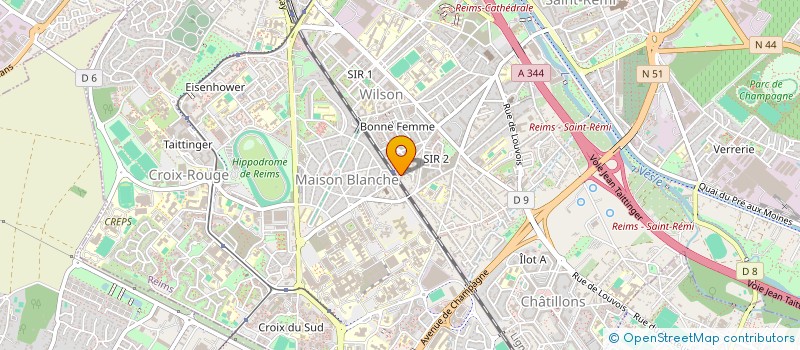 localisation de l'entreprise LMNP GRANDJEAN INVEST.  REIMS