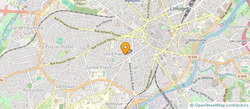 localisation de l'entreprise LMVH à LIMOGES