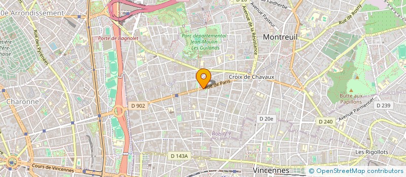 localisation de l'entreprise LN COIFFURE à MONTREUIL