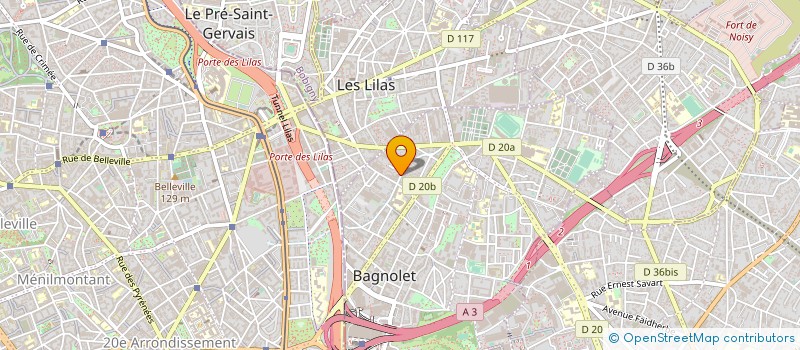 localisation de l'entreprise LN INGENIERIE à BAGNOLET
