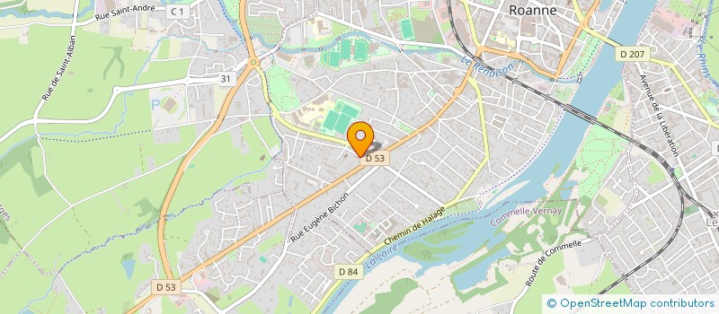 localisation de l'entreprise LOANNE  ROANNE