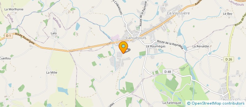 localisation de l'entreprise LOCAREVE  LANUEJOULS