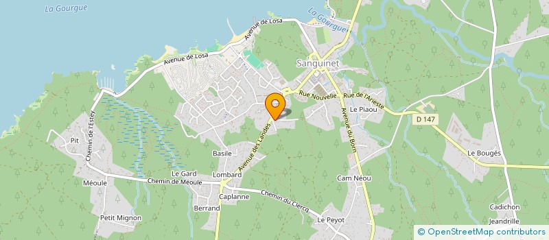 localisation de l'entreprise LOCATIONS LANDES VACANCES  SANGUINET