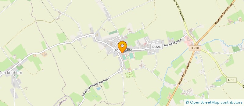 localisation de l'entreprise LOCAUX MOTIV'.  BOLLEZEELE