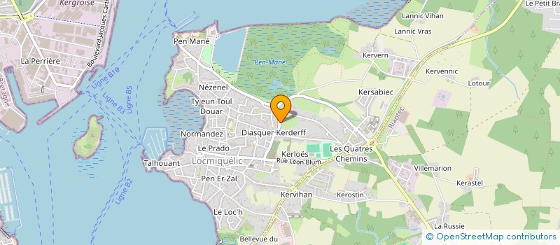 localisation de l'entreprise LOCMIQUELIC A BABORD - LOKMIKAELIG A GLEIZ  LOCMIQUELIC