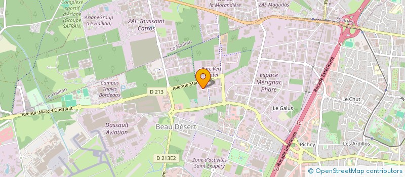 localisation de l'entreprise LOCSERMAT à MERIGNAC