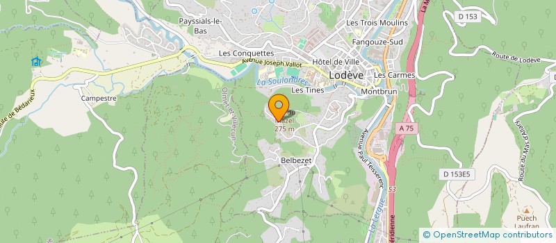 localisation de l'entreprise LODEVOIS LARZAC FOOT  LODEVE