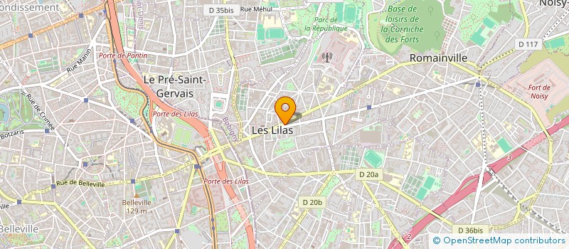 localisation de l'entreprise LOETITIA à LES LILAS