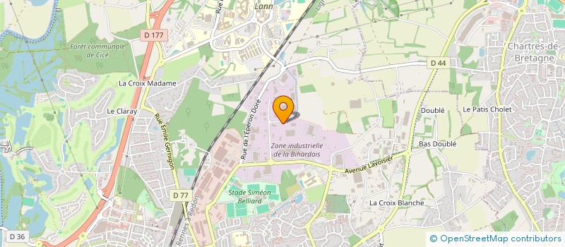localisation de l'entreprise LOGICOM à BRUZ