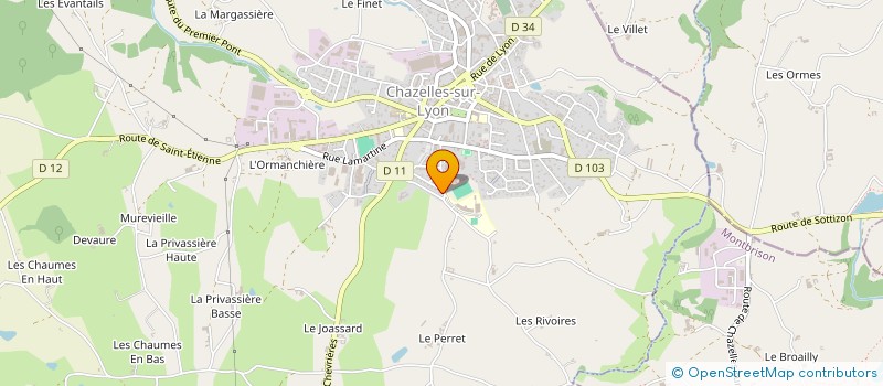localisation de l'entreprise LOIRE DRAINAGE à CHAZELLES-SUR-LYON