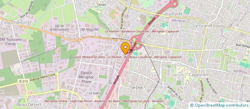 localisation de l'entreprise LOISIR AQUITAIN  MERIGNAC