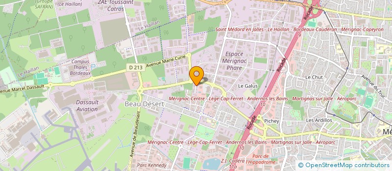 localisation de l'entreprise LOISIR CAR  MERIGNAC