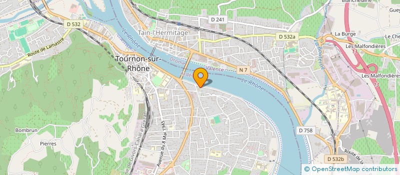 localisation de l'entreprise LOISIRS CREATIF TAIN TOURNON à TOURNON-SUR-RHONE