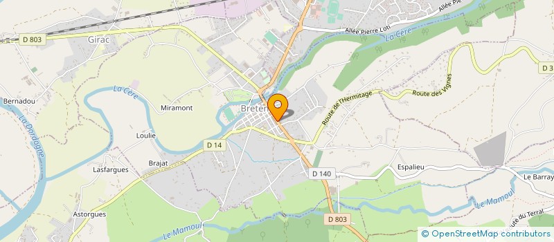 localisation de l'entreprise LOISIRS ET SERVICES DU HAUT QUERCY à BRETENOUX