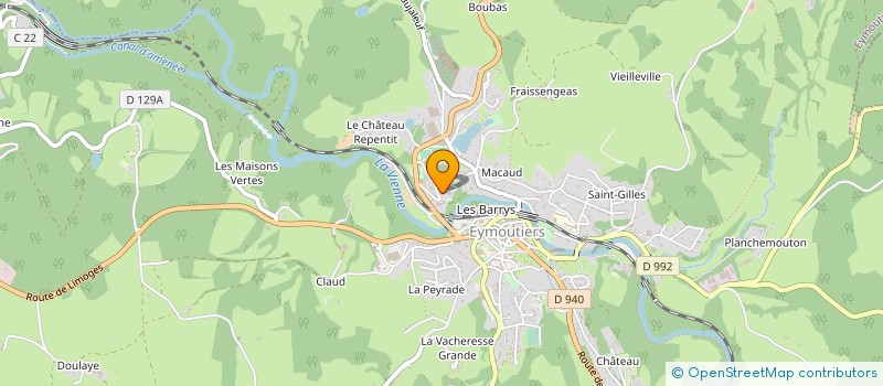 localisation de l'entreprise LOISIRS RENCONTRES LIMOUSIN à EYMOUTIERS