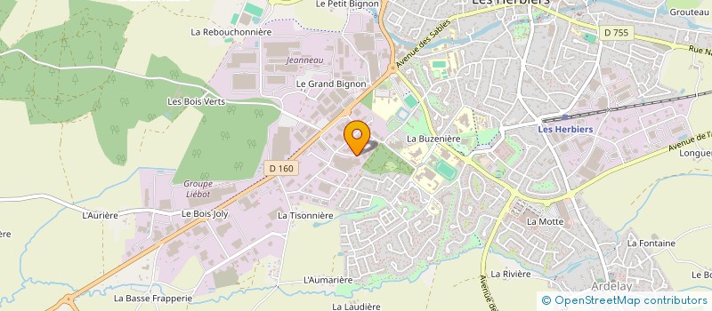 localisation de l'entreprise LOIZEAU LA MENUISERIE à LES HERBIERS
