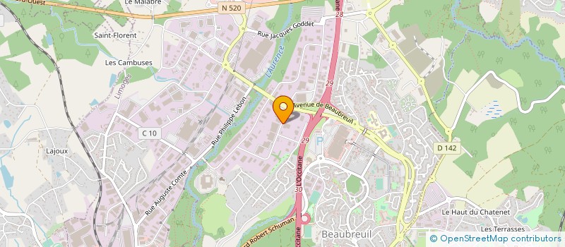 localisation de l'entreprise LONGIMPEX à LIMOGES