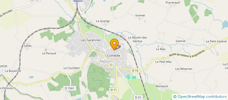 localisation de l'entreprise LONGUECHAUD PEINTURE à NEXON