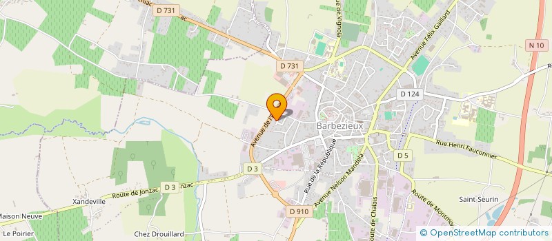 localisation de l'entreprise LONISOJO  BARBEZIEUX-SAINT-HILAIRE