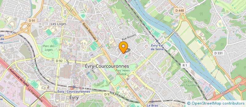 localisation de l'entreprise LORAN IMMO à EVRY-COURCOURONNES