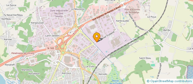 localisation de l'entreprise LORIENTEX à CAUDAN