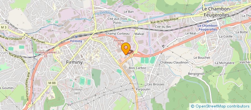localisation de l'entreprise LOUGER à FIRMINY