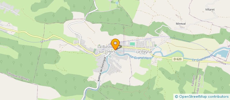 localisation de l'entreprise LOUSTALET à LA BASTIDE-SUR-L'HERS