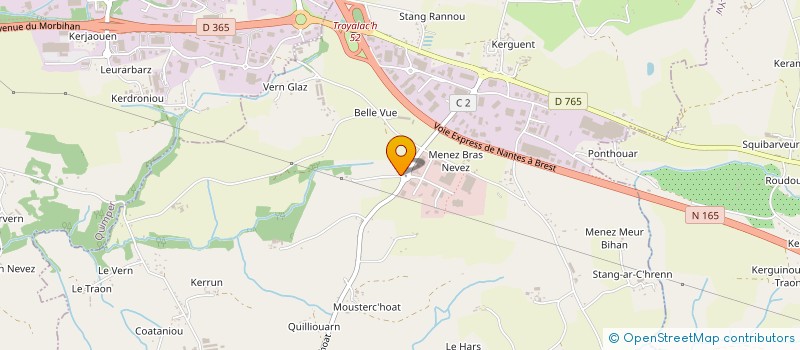 localisation de l'entreprise LOUVEL CLOTURES à SAINT-EVARZEC