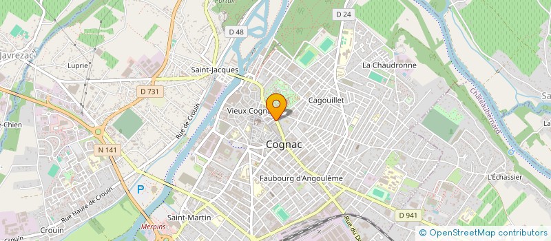 localisation de l'entreprise LOUVET ASSURANCES à COGNAC