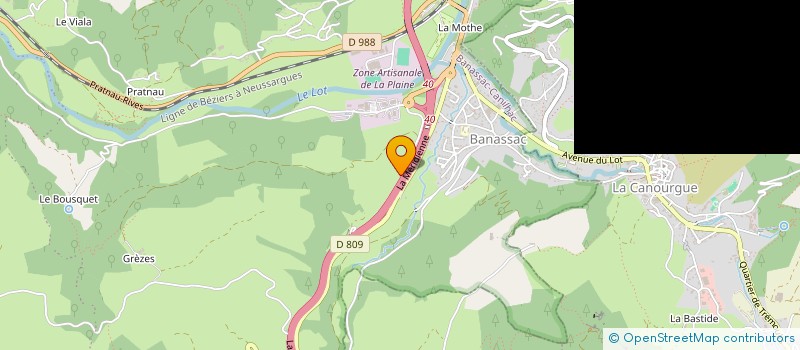 localisation de l'entreprise LOZERE MOTOCULTURE à BANASSAC-CANILHAC