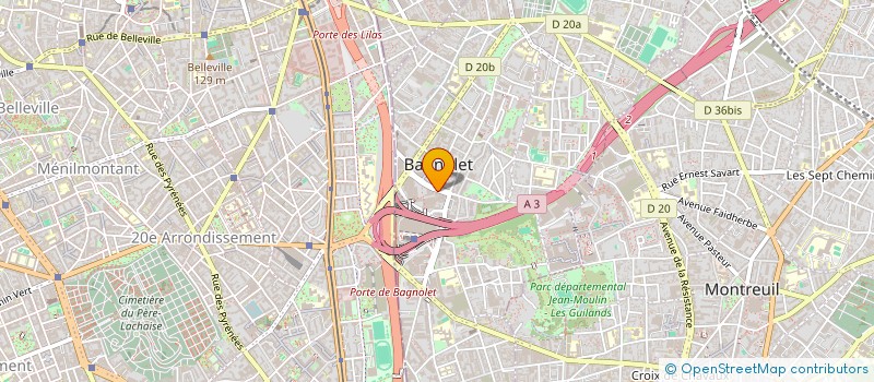 localisation de l'entreprise LP à BAGNOLET