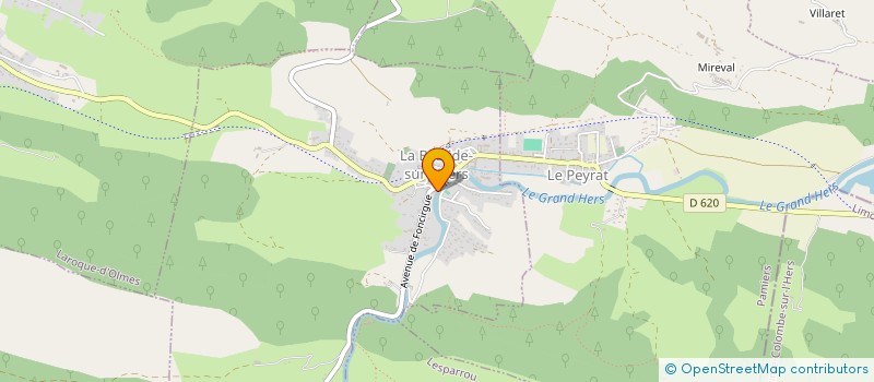 localisation de l'entreprise LP ZINGUERIE à LA BASTIDE-SUR-L'HERS