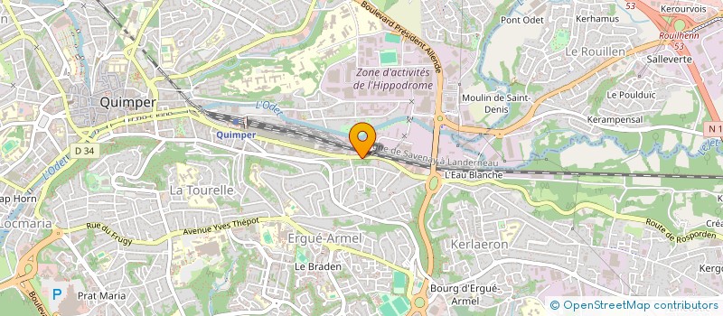 localisation de l'entreprise LPE DIAGNOSTICS à QUIMPER