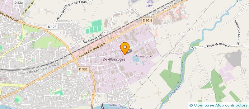localisation de l'entreprise LPP LOCATION à ROMANS-SUR-ISERE