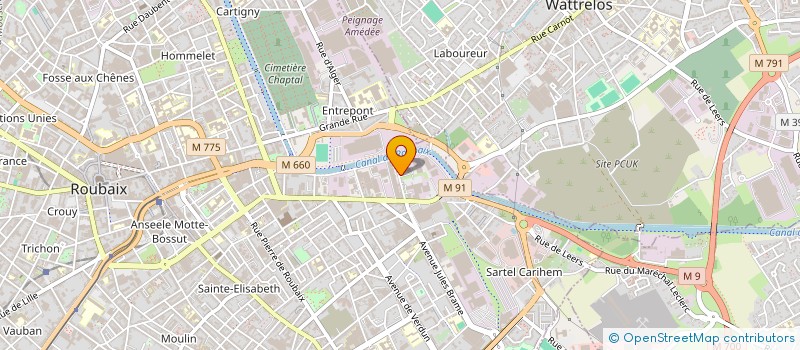 localisation de l'entreprise LSA à ROUBAIX