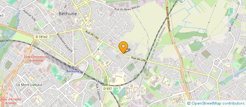 localisation de l'entreprise LT AUTO à BETHUNE