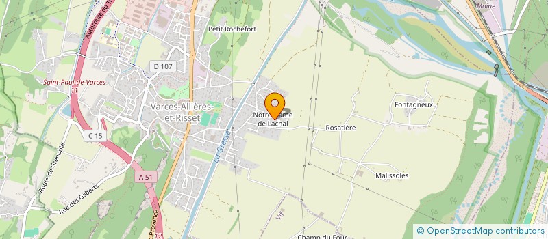 localisation de l'entreprise LT INFORMATIQUE à VARCES-ALLIERES-ET-RISSET