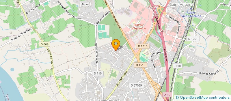 localisation de l'entreprise LT MENUISERIE GROUP à SAINT-ANDRE-DE-CUBZAC