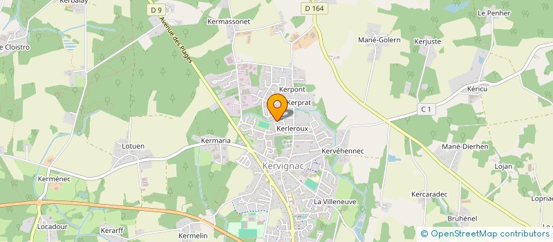 localisation de l'entreprise LT PEINTURE 56 à KERVIGNAC